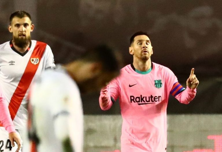 Messi marks return with goal as Barca come from behind to beat Rayo
