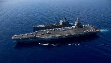 Two US sailors injured after non-combat fire aboard carrier in Red Sea