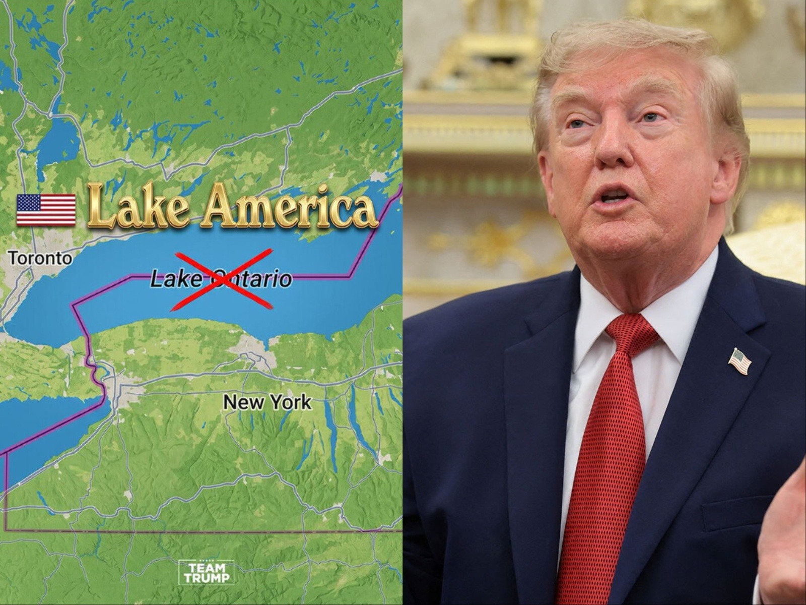 Trump’s latest map makeover: Lake Ontario becomes ‘Lake America’, Canada says no